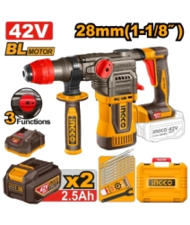 Rotomartillo Sds Plus 4.5j (42vmax) 42v Brushless + 2 Baterias 2.5ah + 1 Cargador 2ah Industrial