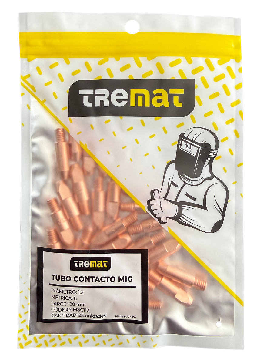 Tubo De Contacto Mig 1.2 M6*28 Tremat - 25 Unid.