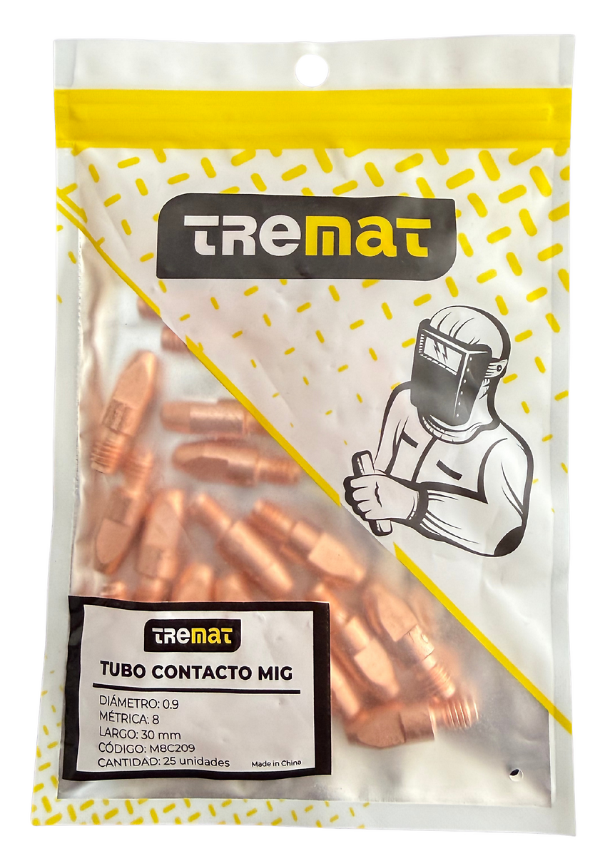 Tubo De Contacto Mig 0.9 M8*30 Tremat - 25 Unid.
