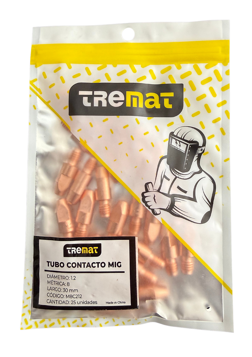 Tubo De Contacto Mig 1.2 M8*30 Tremat - 25 Unid.